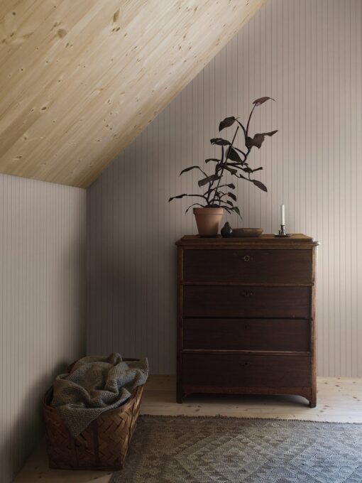 Woodland Stripe Wallpaper In Beige