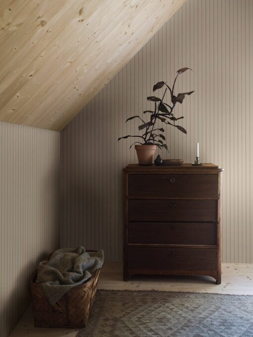 Woodland Stripe Wallpaper In Dark Beige