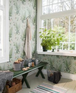 Foxglove Wallpaper in Green