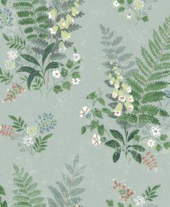 Foxglove Wallpaper in Green