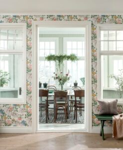 Carnation Garden Wallpaper Green