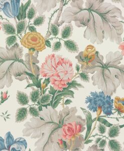 Carnation Garden Wallpaper Green