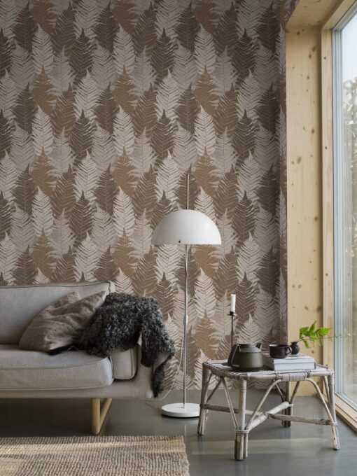 Fern Forest Wallpaper In Brown