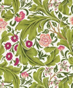 Leicester Wallpaper in Sour Green & Plum by Morris & Co