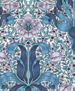 Spring Thicket Wallpaper in Indigo and Lilac