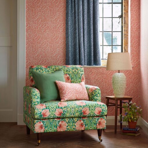 Yew & Aril Wallpaper in Watermelon by Morris & Co from Bedford Park Wallpapers