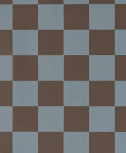 Blenets Check Wallpaper In Atlantic- Chocolate