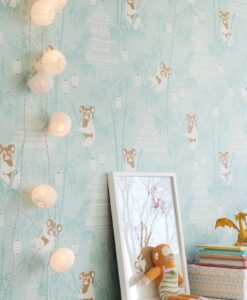 Bambu Wallpaper in Turquoise