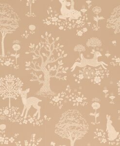 Summer Fields Wallpaper in Soft Brown