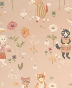 Catwalk Wallpaper in Dusty Sweet Pink