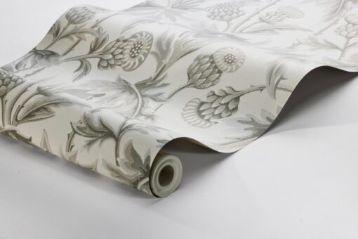 Treasured Thistle Wallpaper In Grey And White