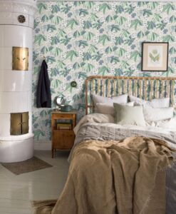 Chestnut Blossom Wallpaper in Light Green