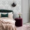 Thistle Wallpaper in Grey, Green, And Blush Pink