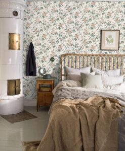 French Roses Wallpaper in Beige