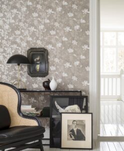 Lily Tree Wallpaper in Grey