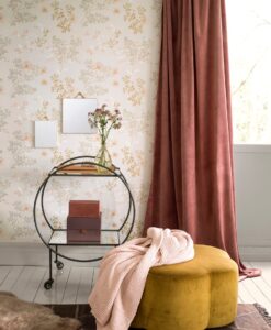 Prairie Rose wallpaper in Beige