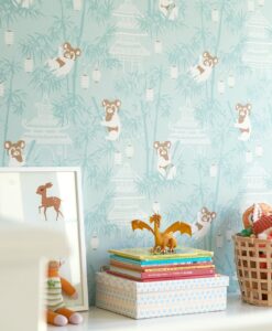 Bambu Wallpaper in Turquoise