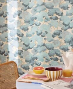 Summer Wallpaper In Blue & Beige