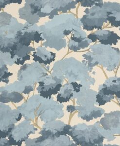 Summer Wallpaper In Blue & Beige