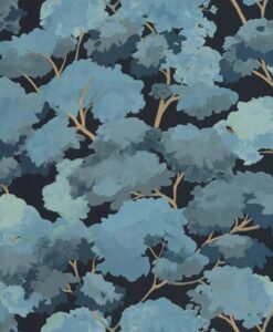 Summer Wallpaper In Midnight Blue