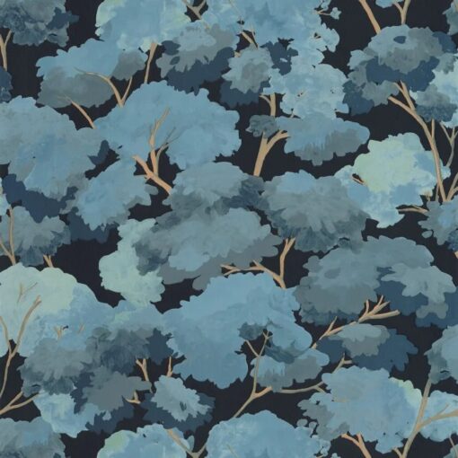 Summer Wallpaper In Midnight Blue