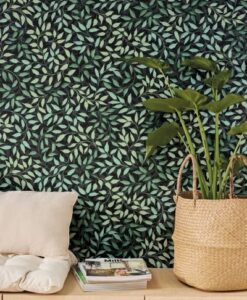 SPRING Wallpaper in Emerald green mother-of-pearl