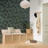 SPRING Wallpaper in Emerald green mother-of-pearl